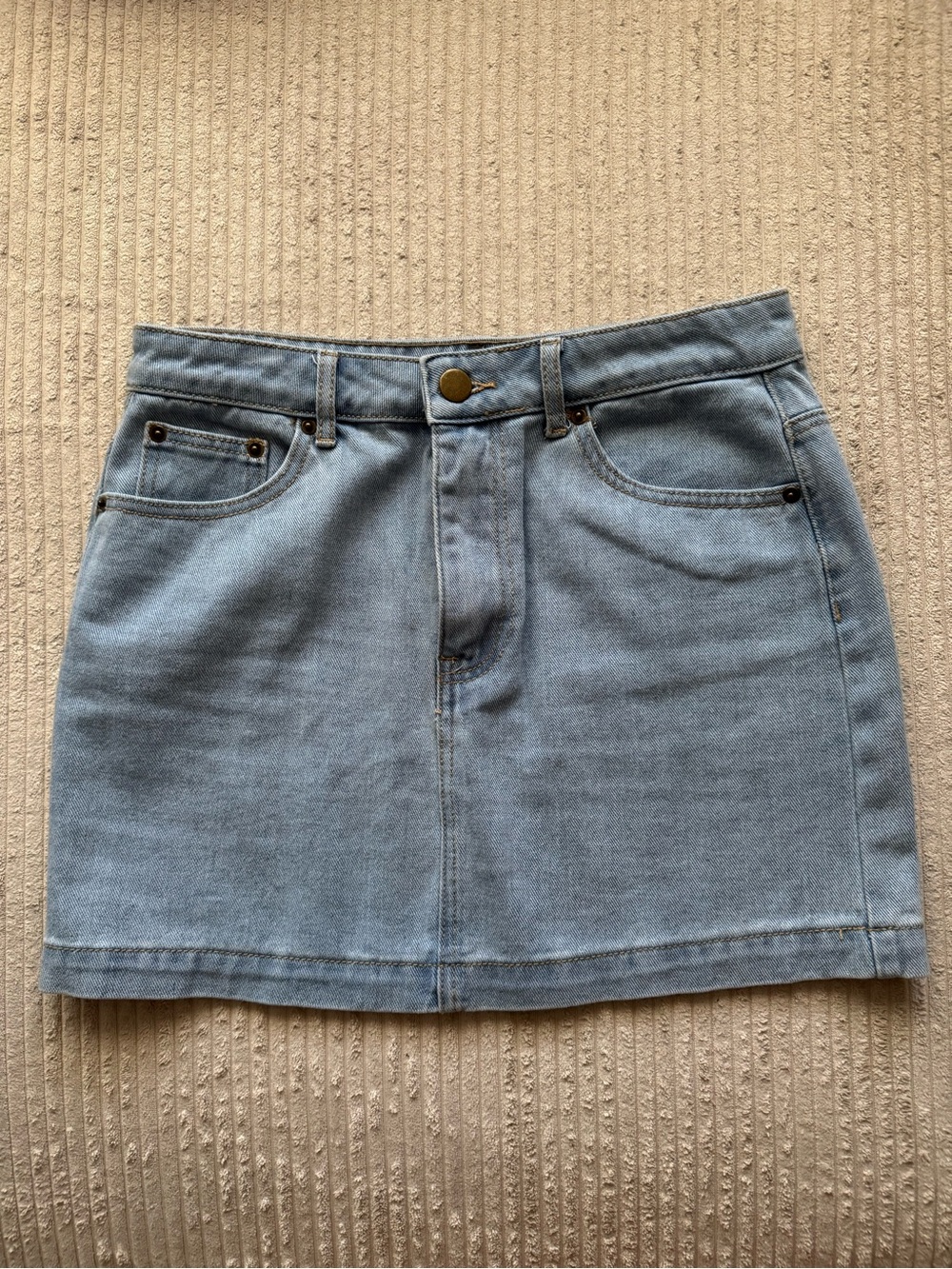 Forever 21 Light Wash Denim Mini Skirt